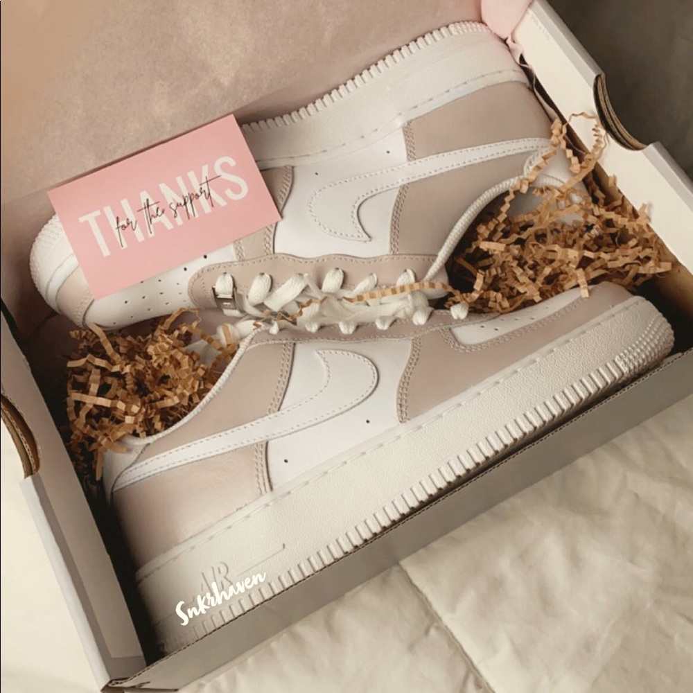 Nike Tan Custom Air Force 1s